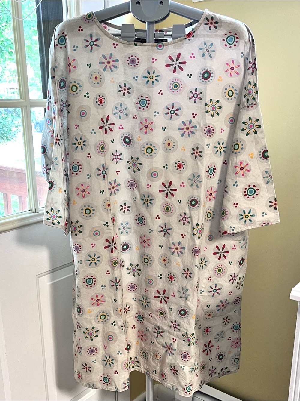 Gudrun Sjoden Daisy Organic Cotton Tunic Dress Floral XXL 29" P2P